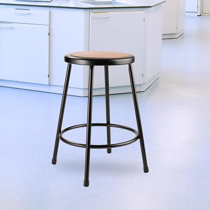 National Public Seating 24" High Heavy Duty Steel Stool, Black - color: Black, size: 24"