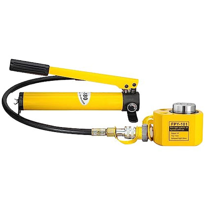 10T 11mm/0.43" Stroke Hydraulic Cylinder Jack Sets Mini Hydraulic Ram Jack Porta Power Kits Retract Automatically Split Hydraulic Single Acting Lifting Cylinders with CP-180 Hydraulic Hand Pump - size: 10T, 11mm/0.43" Stroke + CP-180 Pump