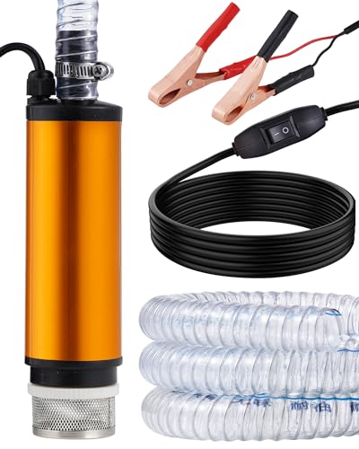 12V 80W Submersible Water Transfer Pump, 5.3GPM High Flow Diesel Water Pump