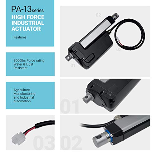 Progressive Automations 12V High Force 3000 lbs Linear Actuator - 14 inches - size: 14", style: 3000 lbs
