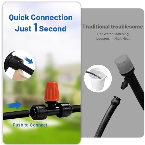 Misting Drip Irrigation System for Garden Watering,Raised Bed 60FT - size: 60FT