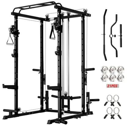 RitFit PPC-P3 Power Cage with Cable Crossover System, 1200LB Capacity - color: Black, style: Power cage only rack