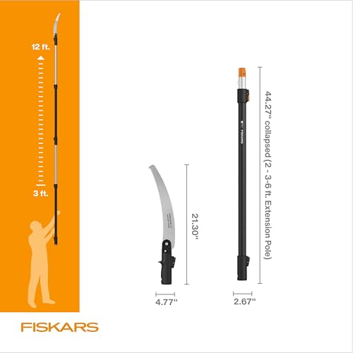 Fiskars 3-12 Ft XtendControl Extendable Modular Pole Saw & Tree Trimmer - style: 12' X1 Saw