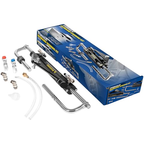 150HP Outboard Hydraulic Steering Cylinder – Replace for Seastar 150HP Front Mount Aluminum Alloy Cylinder - 10.3MPa/1500 PSI , ORB Fittings, Two-Way Lock Valve –for Single/Twin Engine Outboard Boats