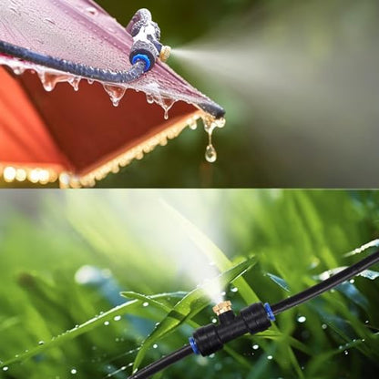 GOXAWEE Misting Cooling System, 26FT (8M) Mist Line, 7 Brass Mister Nozzles