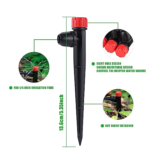 50 Pcs 360° Adjustable Drip Irrigation Spray Emitters - style: 50pcs-Colorful*25 Sprayer*25 Drip