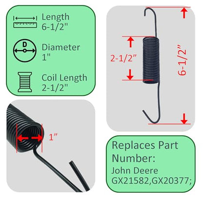 Replacement Mower Deck Belt Tension Spring Fits GX21582 GX20377 (4 Pack)