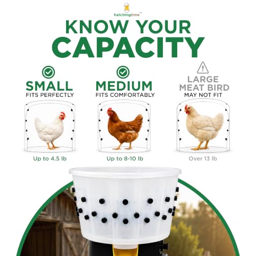Hatching Time Portable Chicken Plucker Machine, 20" ABS Drum, 1-2 Chicken - size: 1–2 Chicken