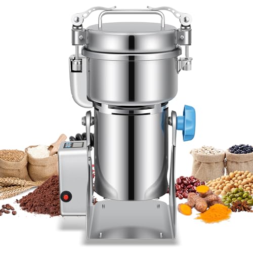 LEEVOT Grain Mill 500g Commercial Spice Grinders Electric 1500W Stainless Steel Pulverizer Dry Grinder for Grinding Wheat, Oats, Corn, Pepper, and Coffee Beans – Grinder for Kitchen. - size: 500G