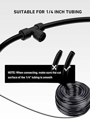 EVOULTES 16 Pack 1/4" Drip Irrigation Tee Fittings, Quick Connect - size: 16PCS Tee Connectors