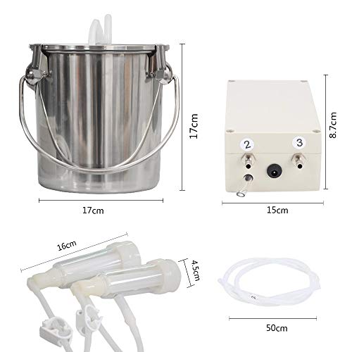 3L Goat Milking Machine,Pulsation Vacuum Electric Milker(Plug-in)