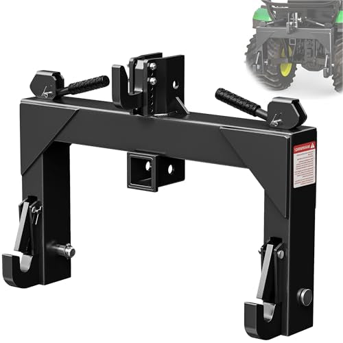 AUTOSAVER88 3000LB 3 Point Quick Hitch Attachment for CAT 1 Tractor, Black - color: Black