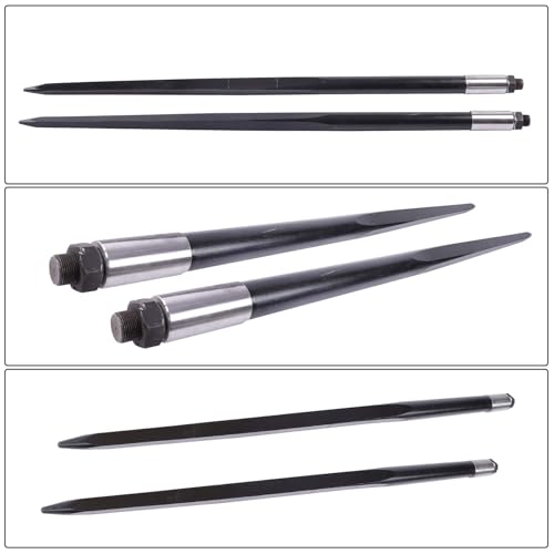 waltyotur 2PC 49" Black Hay Spear 4500lb for Bobcat Skid Steer