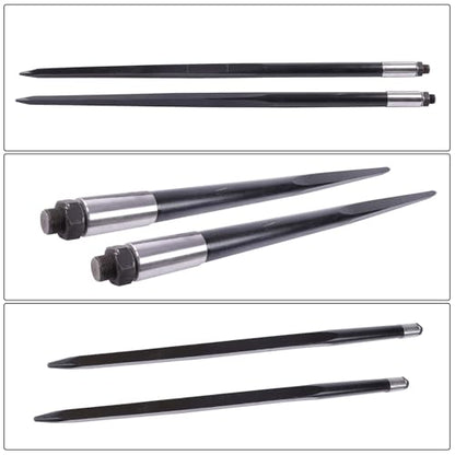 waltyotur 2PC 49" Black Hay Spear 4500lb for Bobcat Skid Steer