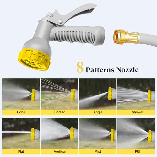 5/8" x 100 ft Retractable Garden Hose Reel, Heavy Duty Water Hose Reel - color: Yellow, size: 5/8in 100FT+6.5FT