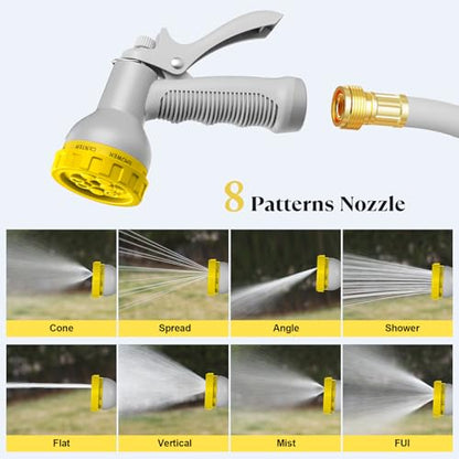 5/8" x 100 ft Retractable Garden Hose Reel, Heavy Duty Water Hose Reel - color: Yellow, size: 5/8in 100FT+6.5FT