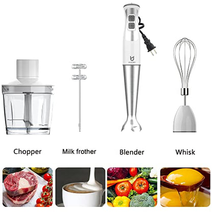 UTALENT Immersion Hand Blender with chopper - Puree Baby Food, Sauce & Soup