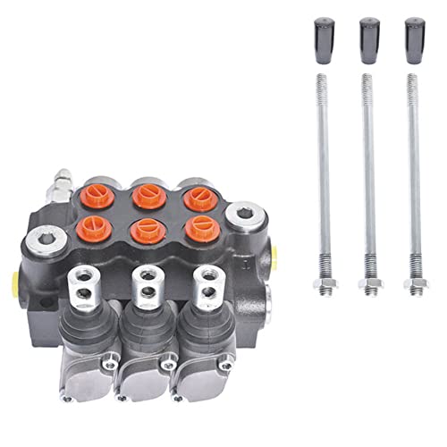 ALL-CARB Hydraulic Valve 3 Spool Hydraulic Directional Control Valve Double Acting Control Valve 11GPM 3600PSI SAE Ports - size: 3 Spool+11 GPM, style: 3600 PSI SAE Ports