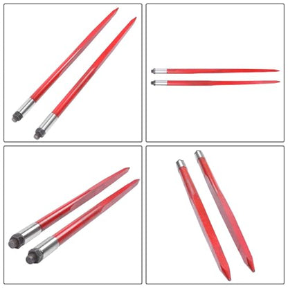 GXYWADY 2PC 43" Red Hay Spear 3000lb for Bobcat Skid Steer Tractor