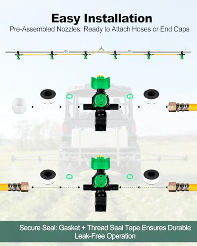 6-Nozzle Sprayer Boom Kit, 122" Folding Spray Boom for ATV & UTV