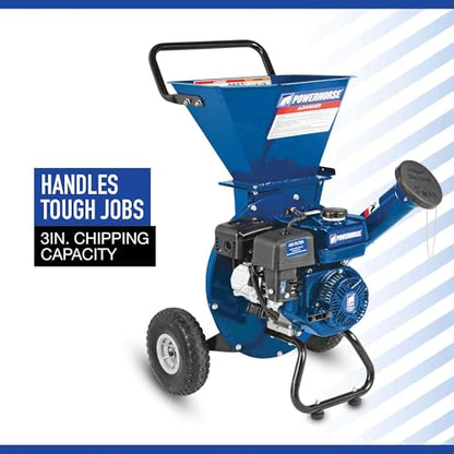 Powerhorse 3-in-1 Wood Chipper/Shredder, 3in. Chipping Capacity