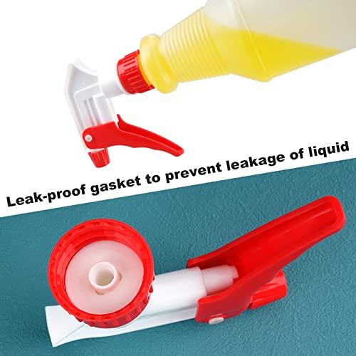 Trigger Spray Nozzles 6 Pack, Adjustable Leakproof Replacement Heads | Plastic Heavy Duty Sprayer, Spray Heads for Universal Plastic Bottles - color: Red