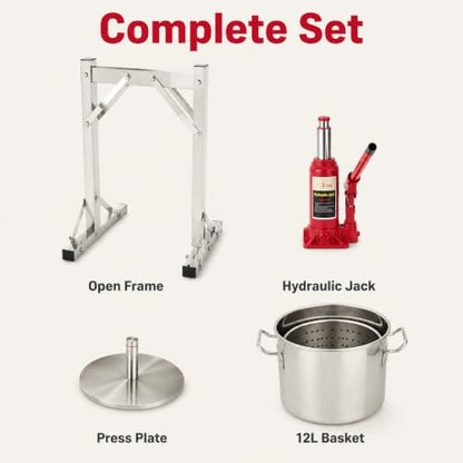 3.2 Gal/12L Fruit Wine Press, Hydraulic Jack Juicer with Basket for Cider