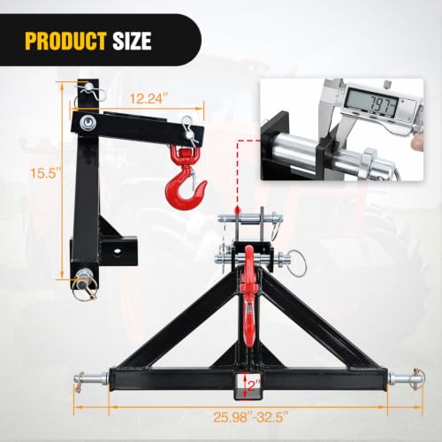 Nilight 3 Point Trailer Hitch 2" Receiver Quick Adapter with Towing Hook - color: 3 Point 2" Trailer Hitch Receive