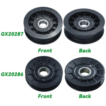GX20286 V Idler Pulley with GX20287 Idler Pulley for D140 Decks - color: A7 1xGX20286+1xGX20287