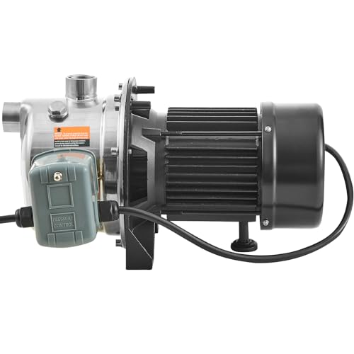 VEVOR 3/4HP SUS304 Stainless Steel Shallow Well Jet Pump, 115 Volt, 18.5 GPM 131 FT Maximum Head Irrigation Water Pump, for Agricultural Garden Irrigation System High-Rise Water Supply Shower Booster - style: 3/4HP SUS304