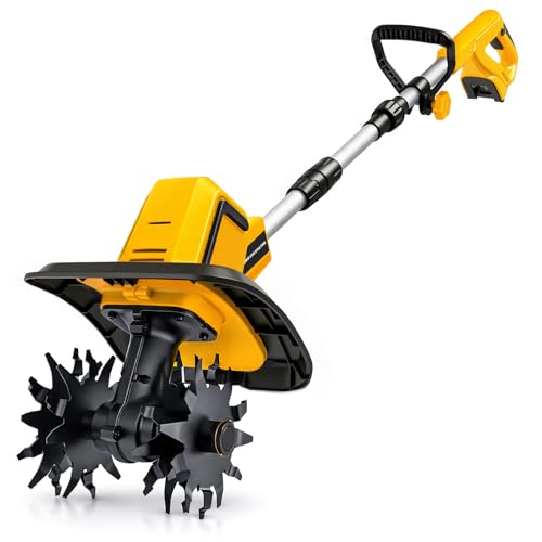 Cordless Tiller Cultivator Compatible with Dewalt 20V Battery (Tool Only)