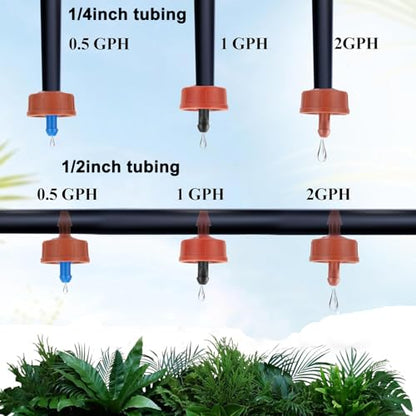 1 GPH Pressure Compensating Drippers: 20 Pcs Drip Irrigation Spot Constant Flow Emitters Parts for Drip Watering System (1 GPH)
