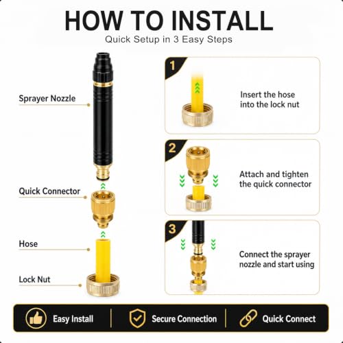 High Pressure Hose Nozzle Sprayer, Car Wash Water Gun with Booster Nozzle - color: Pacifier Interface A