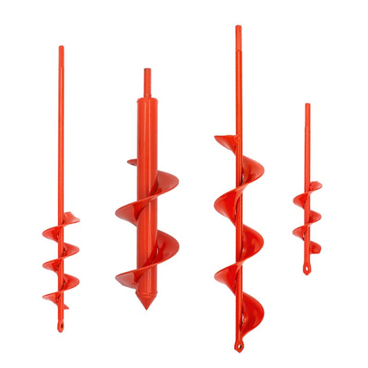 MAXCCINO Auger Drill Bit for Planting Set of 4, Garden Ground Earth Spiral Drill Bit for 3/8" Hex Drive Drill, for Post Hole Digger Bulb Bedding Digging Plant Rapid Planter - size: Set of 4