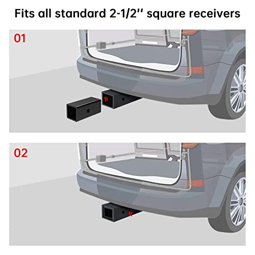 2-1/2" to 2" Hitch Receiver Adapter Insert Sleeve Mount Adapter - size: 2-1/2" to 2"