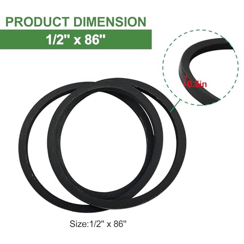 for John Deere LT155 Drive Belt M126009 LT165 Mower Deck - size: 86" x ½