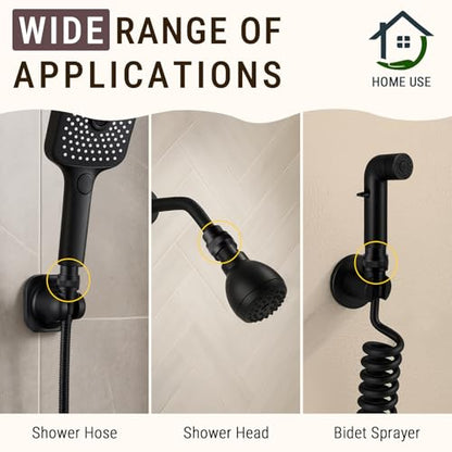 G-Promise Metal Shower Head Shut Off Valve, Flow Control Valve - color: Matte Black
