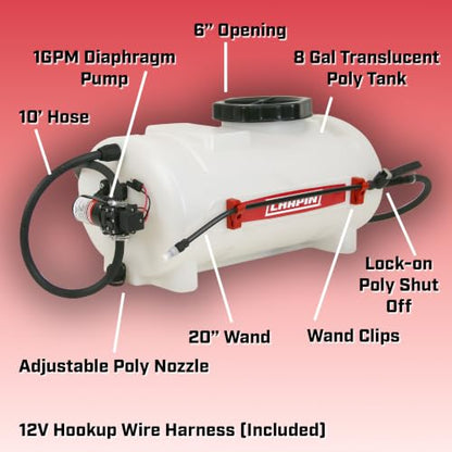 CHAPIN 97084 8-Gallon ATV/UTV Sprayer with 12V Pump & 15-Ft Hose - size: 8 Gallon, 12V