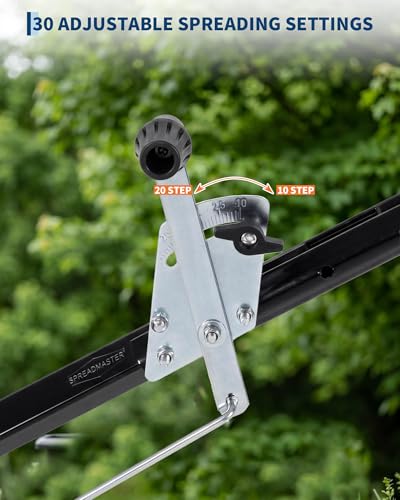 Heavy Duty 80L Tow & Pull Behind Broadcast Spreader, 9.8FT Spreading Width - color: Black 80L