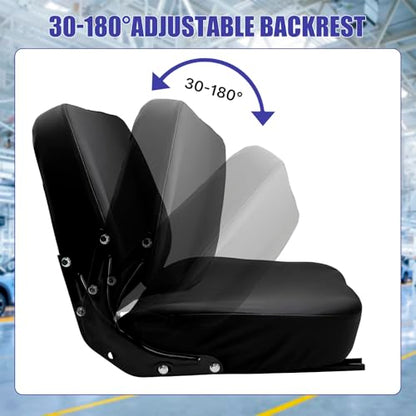 Universal Tractor Seat, Forklift Seat with Adjustable Back & Slide for Mower, Excavator, Skid Loader