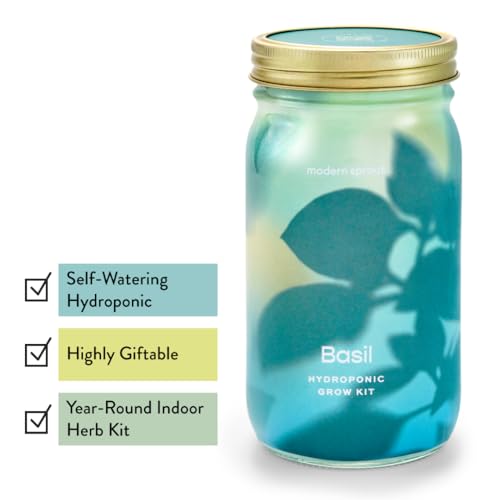 Modern Sprout Mason Garden Jar-Self-Watering Hydroponics Kit-Basil+Lavender - color: Basil + Lavender, size: Garden Jars