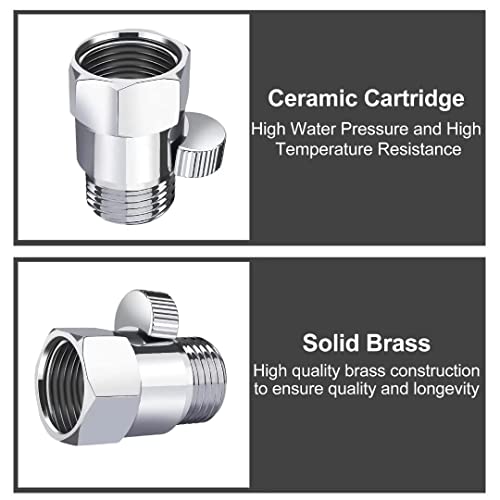 MAYYAYA All Metal Shower Head Flow Control Valve, G1/2 Brass Shut-off Valve - color: Chrome