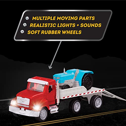 Driven by Battat Micro Flatbed Truck Toy with Tractor, Lights Sounds - style: Flatbed Truck