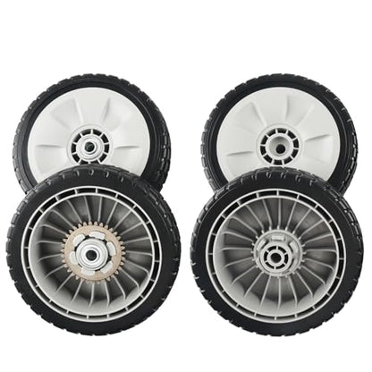 CheeMuii 4PCS HRR216 Lawnmower Wheels Replace for Honda HRR216 Mower Wheel | 2 Rear Wheel Replace for 42710-VE2-M02ZE 2 Front Wheel Replace for 44710-VL0-L02ZB Compatible with Honda HRR216 LawnMower Etc - color: Gray-8IN-2BACK+2FRONT(HRR216)