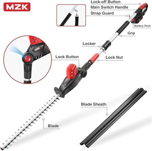 MZK 20V Cordless Hedge Trimmer, Bush & Shrub Cutter, 23-Inch Blade - size: 23in blade
