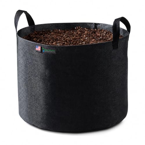 Grow Bag 5 Gallon Black, Planting Pots - Plant Grow Bags Pots Gardening Vegetable - Air Pruning Mesh Fabric Plant Container - with Handles - color: Black/Odgreen, size: 5 Gallon