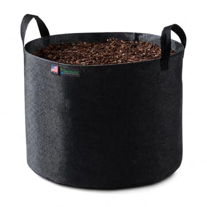 Grow Bag 5 Gallon Black, Planting Pots - Plant Grow Bags Pots Gardening Vegetable - Air Pruning Mesh Fabric Plant Container - with Handles - color: Black/Odgreen, size: 5 Gallon