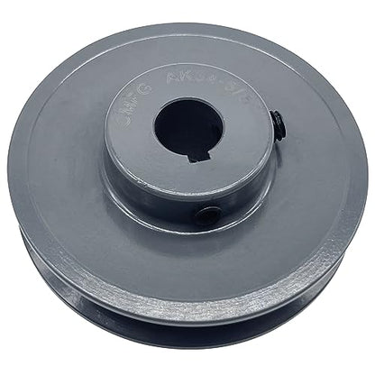 AK34-5/8 v Belt Pulley, AK3458, 3.45 inch OD, 5/8 inch Bore, Cast Iron Material, AK Single Groove Motor Pulley for "4L" or "A" or "3L" V-Belts - size: 3.45 inch OD, 5/8 inch Bore, style: 1 Groove