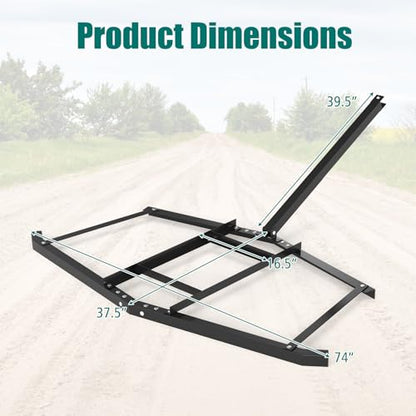DREAMADE 74" Driveway Drag Harrow, Tow Behind Landscape Harrow - size: 74"