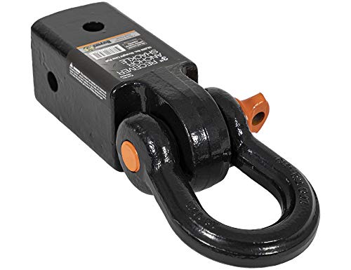 Buyers Products 1804040 3 Inch Hitch Receiver Anchor Shackle, Up to 18,000 lb Straight Line Pull Recovery Tow Point, Removable Threaded Pin Shackle, Black Powder Coat - size: 3 Inch